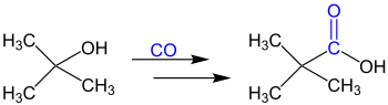 Alternatives Reaktionsschema der Koch-Reaktion ausgehend vom tert-Butanol