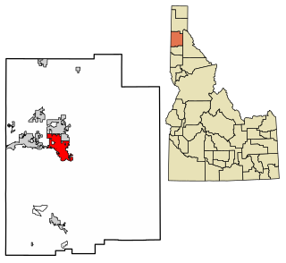 Localização no condado de Kootenai