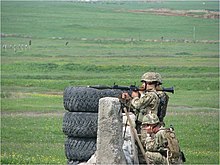 Georgian soldiers prepare to fire a rocket propelled grenade. Krtsanisi National Training Center, Georgia (5).jpg