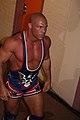 Kurt Angle during a WWE house show held in Kitchener, Ontario, Canada on August 12, 2005.