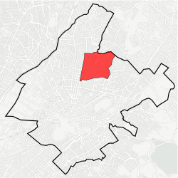 Emplacement dans la municipalité d'Athènes