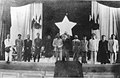 The National assembly of the Democratic Republic of Vietnam on 2 March 1946, supreme advisor Vĩnh Thụy (Bảo Đại), sixth from right to left, next to President Hồ Chí Minh (middle).