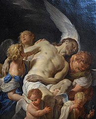 Le Christ mort porté par des anges