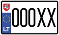 License plate of Lithuania 000 XX motorcycle (2023)