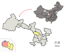 Location of Yongdeng within Gansu (China).png
