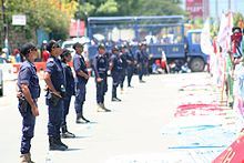 National Police of East Timor at a demonstration Loron 2 Demostrasaun.JPG