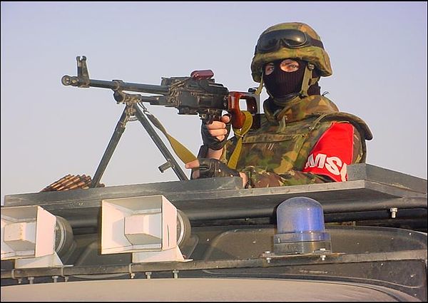 Romanian Military Policeman, member of MSU, in Iraq. (2003).