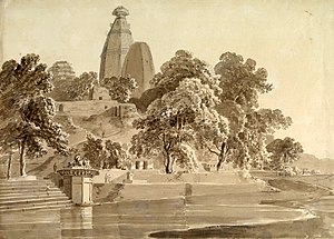 Madan Mohan temple, on the Yamuna, Vrindavan, 1789.jpg