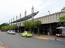 Main entrance from the west parking lot Main entrance to Ashby station, March 2018.JPG