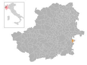 Poziția localității Arignano