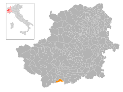 Locatie van Bibiana in Turijn (TO)