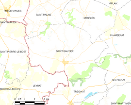Mapa obce Saint-Sauvier