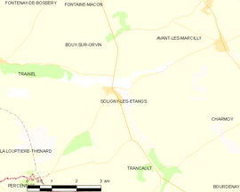 Mapa obce Soligny-les-Étangs