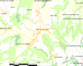 Mapa obce Sancey-le-Long