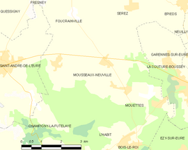 Mapa obce Mousseaux-Neuville