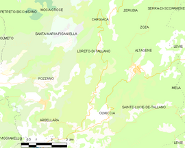 Mapa obce Loreto-di-Tallano