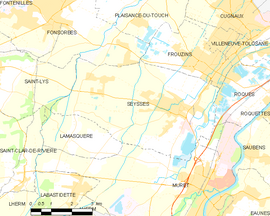 Mapa obce Seysses