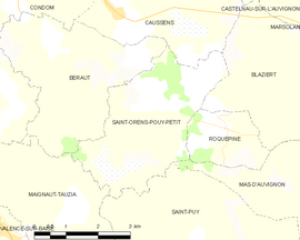 Mapa obce Saint-Orens-Pouy-Petit