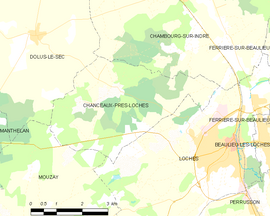 Mapa obce Chanceaux-près-Loches