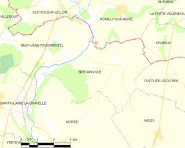 Mapa obce Brévainville
