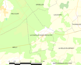 Mapa obce La Chapelle-Saint-Sépulcre