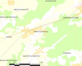 Mapa obce Pargny-sur-Saulx