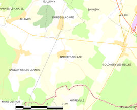 Mapa obce Barisey-au-Plain