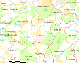 Mapa obce Hambach