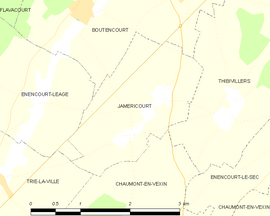 Mapa obce Jaméricourt