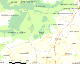 Mapa obce Radon