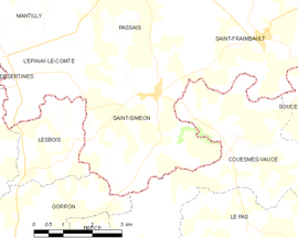 Mapa obce Saint-Siméon