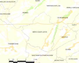 Mapa obce Merck-Saint-Liévin