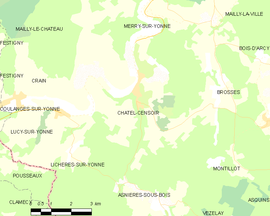 Mapa obce Châtel-Censoir