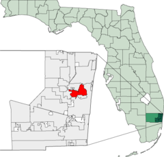 Florida térképe, kiemelve az Oakland Park.png -t