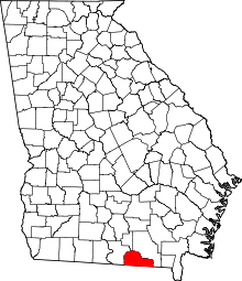 Harta e Echols County në Georgia