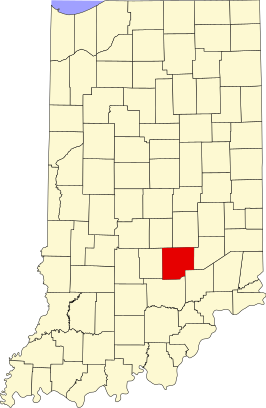 Locatie van Bartholomew County in Indiana