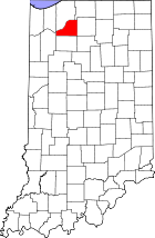State map highlighting Starke County