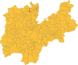 Elhelyezkedése Trento autonóm térképén