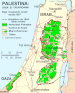 Mapa territorios palestinos con colonies d'Israel.