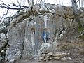 Mary statue in rock in Gerecse