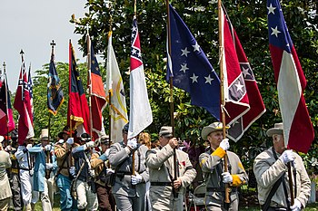 Maryland Sons of Confederate Veterans marching in Arlington National Cemetery in 2014 Maryland Sons of Confederate Veterans color guard 05 - Confederate Memorial Day - Arlington National Cemetery - 2014.jpg