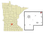McLeod County Minnesota Incorporated and Unincorporated areas Winsted Highlighted.svg