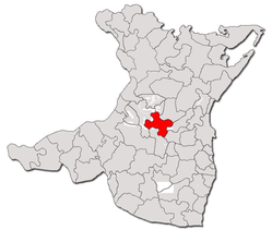 Kommunens beliggenhed i distriktet Constanța
