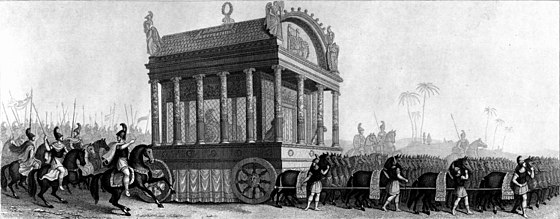 19th-century depiction of Alexander's funeral procession, based on the description by Diodorus Siculus
