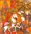 Az ikon azt ábrázolja, hogy az Istenszülő segített a harcban legyőzni az ellenséget.
