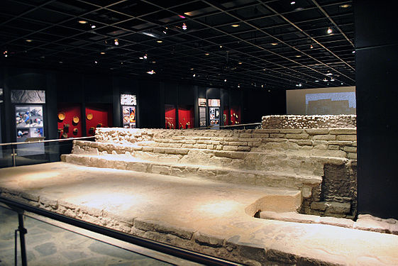 Vista general del museo de sitio del calmecac de México-Tenochtitlan