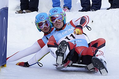 Dvojac sanjkaša na utrci svjetskog kupa sezone 2014./15. – Kühtai u Tirolu, Austrija