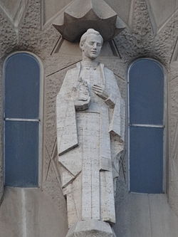 Escultura del sant, obra de Francesc Carulla, a la Sagrada Família (Barcelona)