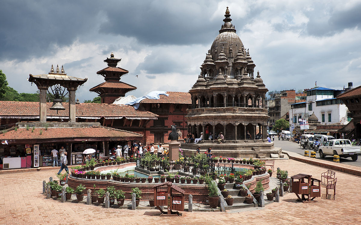 Patan Durbar Square is situated at the centre of Lalitpur city. It is a center of both Hinduism and Buddhism with 136 bahals or courtyards and 55 major temples.It is one of the three Durbar Squares in the Kathmandu Valley, all of which are UNESCO World Heritage Sites. Photograph: Ashafir Licensing: CC-BY-SA-3.0