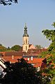 Blick von der Altstadt auf die Pfarrkirche Heilig Geist